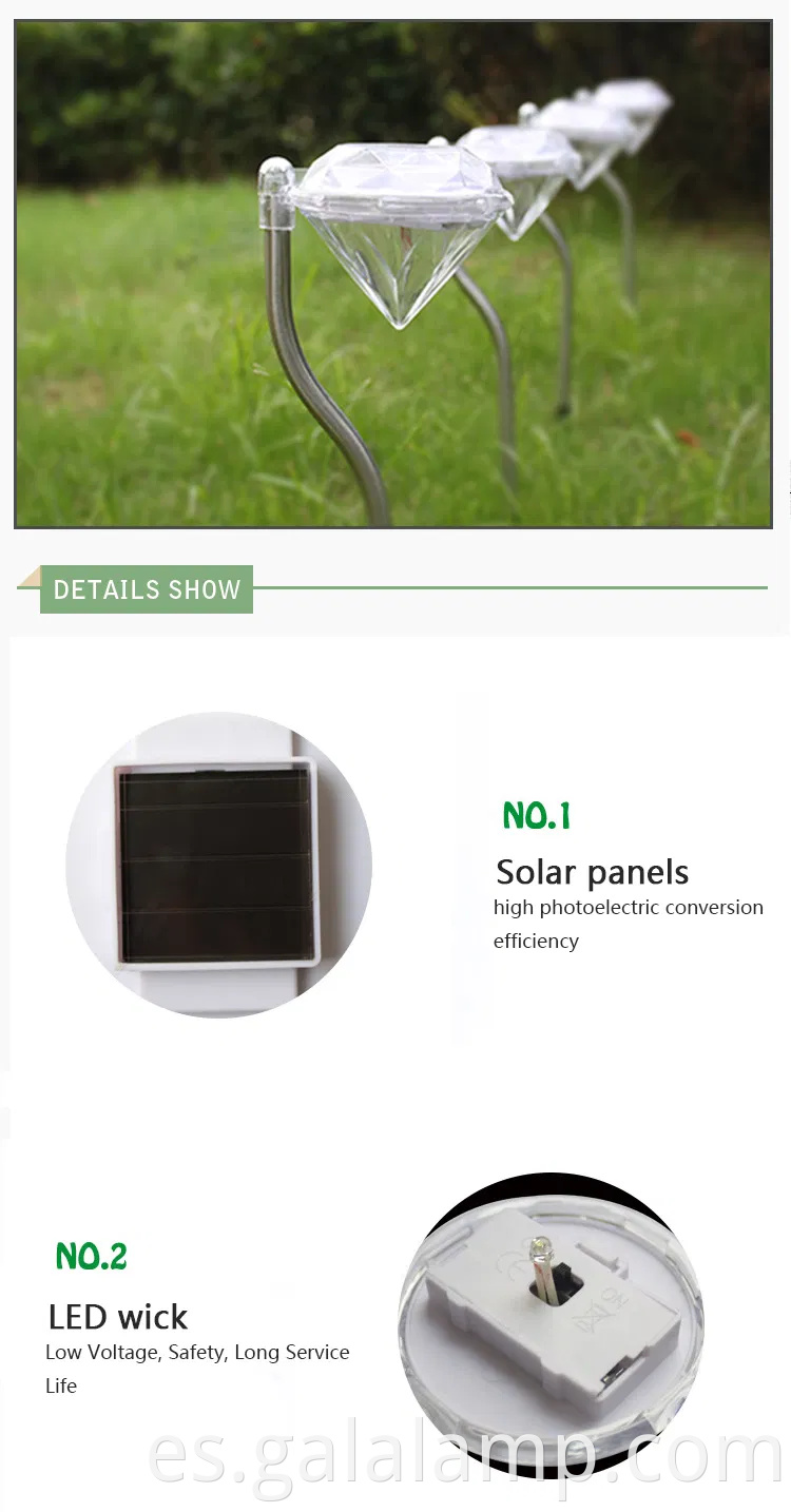 Vibrantes luces LED impermeables con energía solar para decoración del jardín